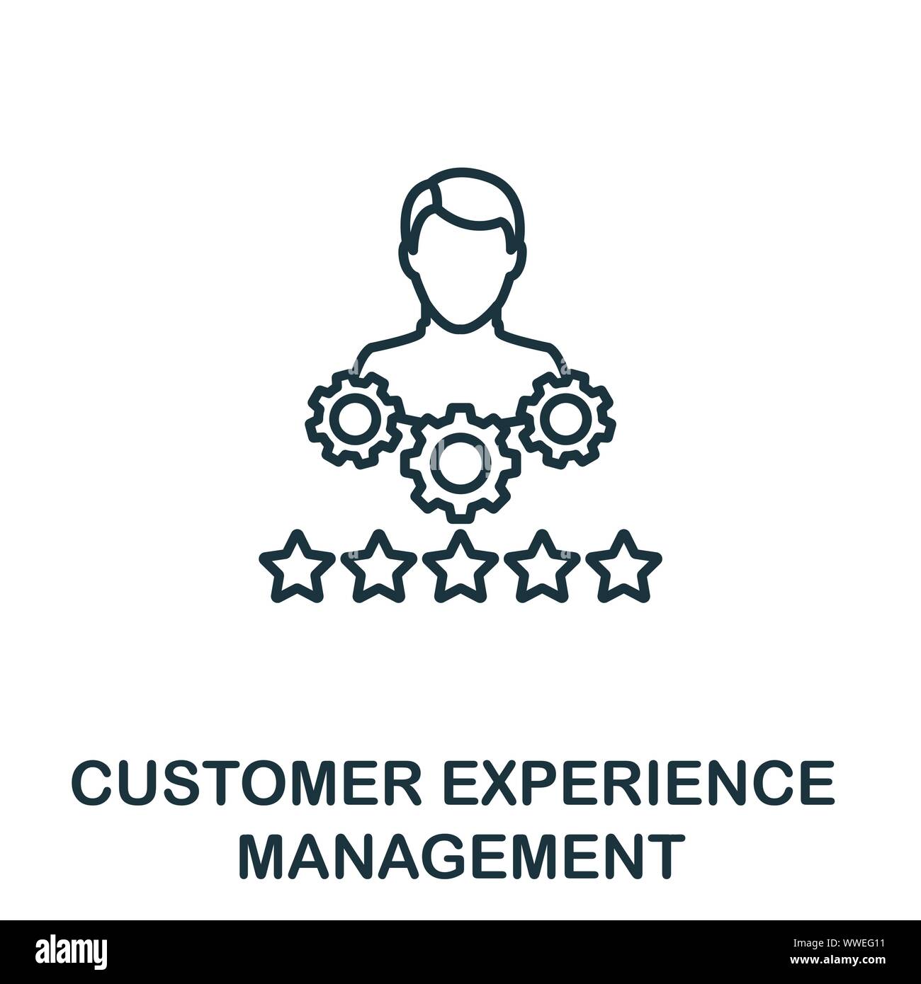 Customer Experience Management Übersicht Symbol. Thin Line Konzept Element aus CRM-icons Collection. Kreative Customer Experience Management Symbol für Stock Vektor