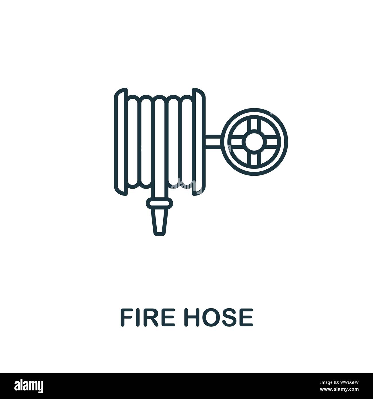 Feuerlöschschlauch übersicht Symbol. Thin Line Konzept Element aus Brandschutz icons Collection. Kreatives Feuer Schlauch Symbol für mobile Apps und Internetnutzung Stock Vektor