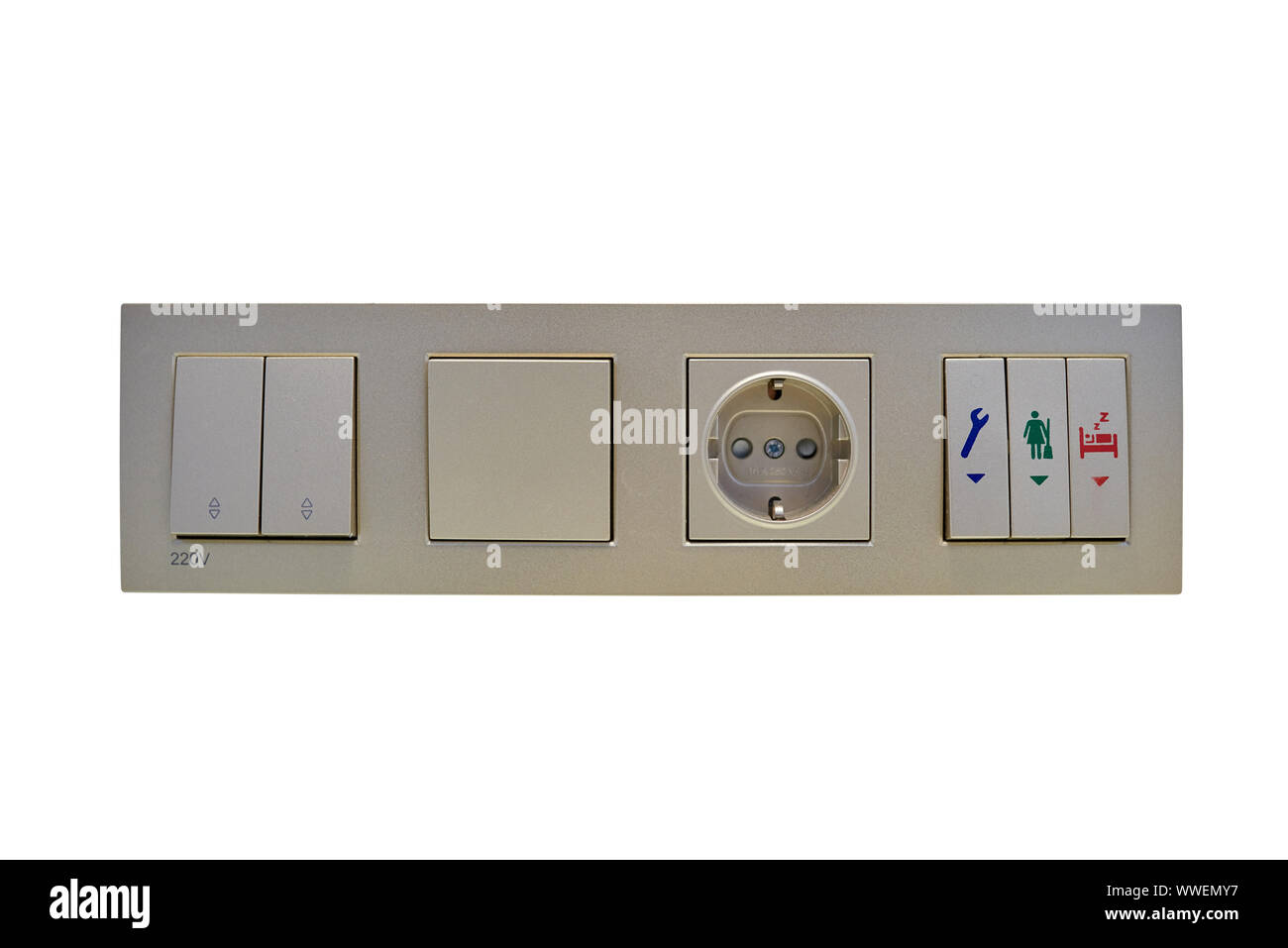 Türschlüssel im Stromschalter im Hotel Stockfotografie - Alamy