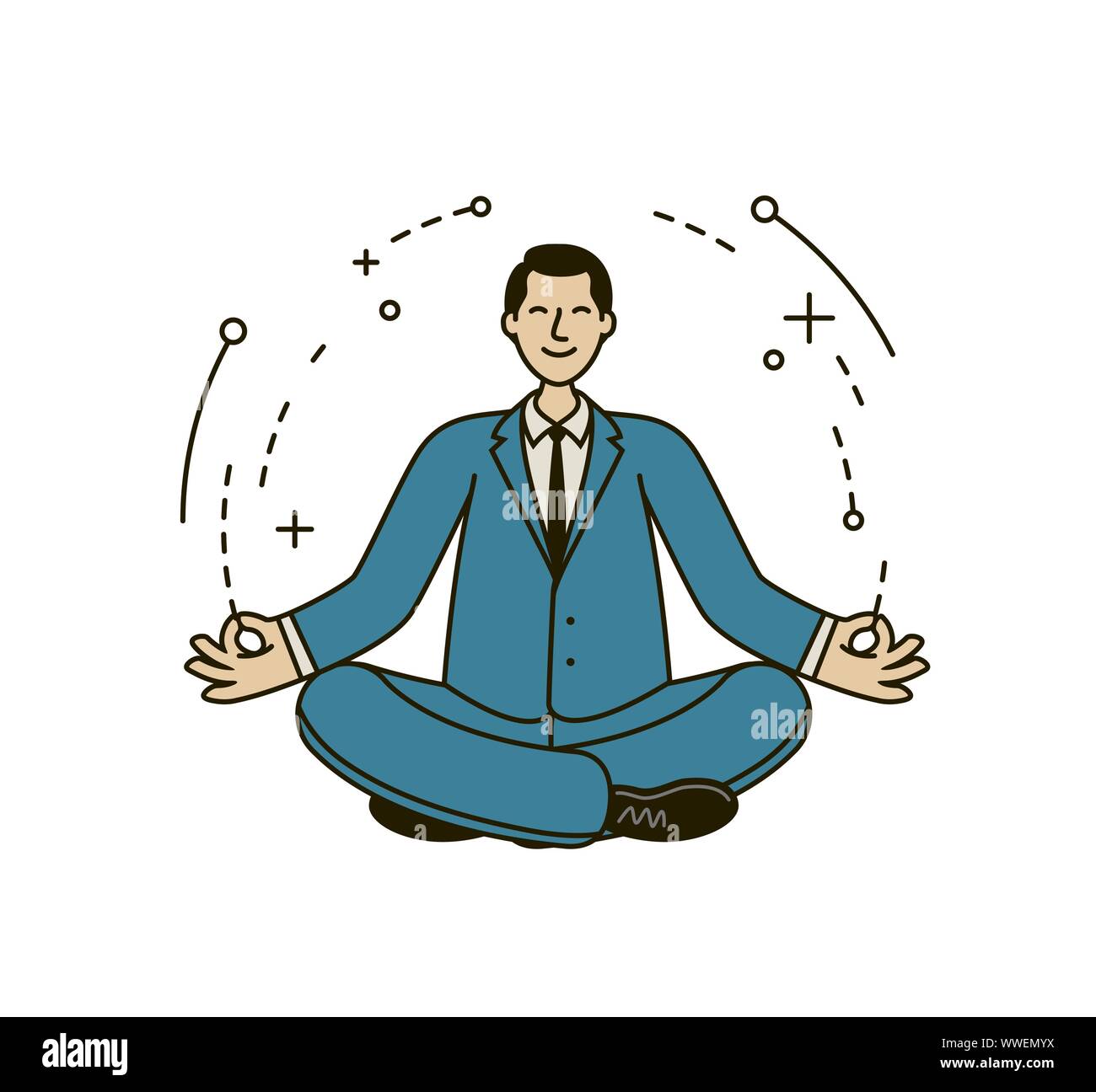 Erfolgreicher Geschäftsmann. Geschäftskonzept im linearen Stil. Vektorgrafik Stock Vektor