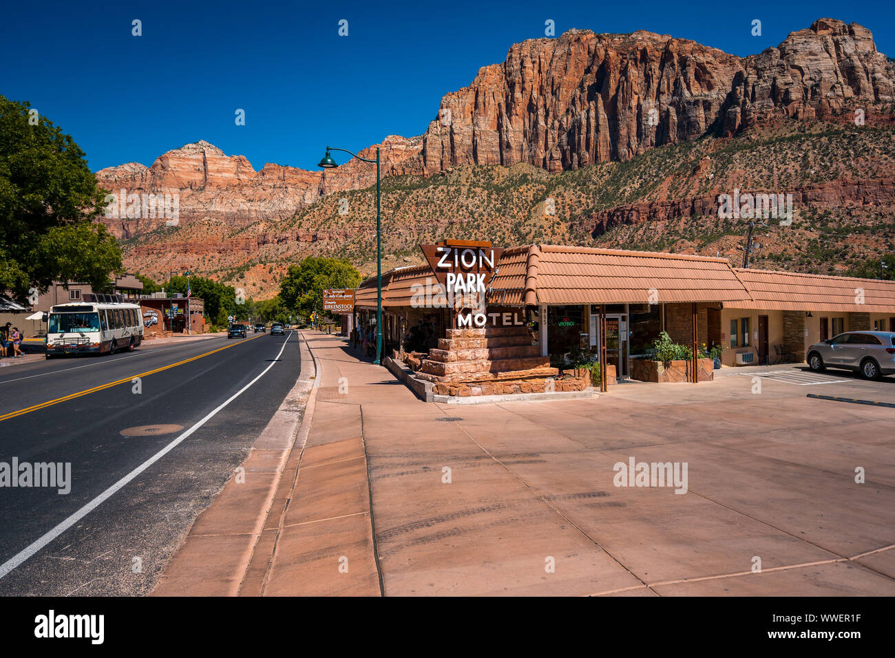 Springdale, Utah, USA - eine kleine Stadt in der Nähe des Zion National Park Stockfoto