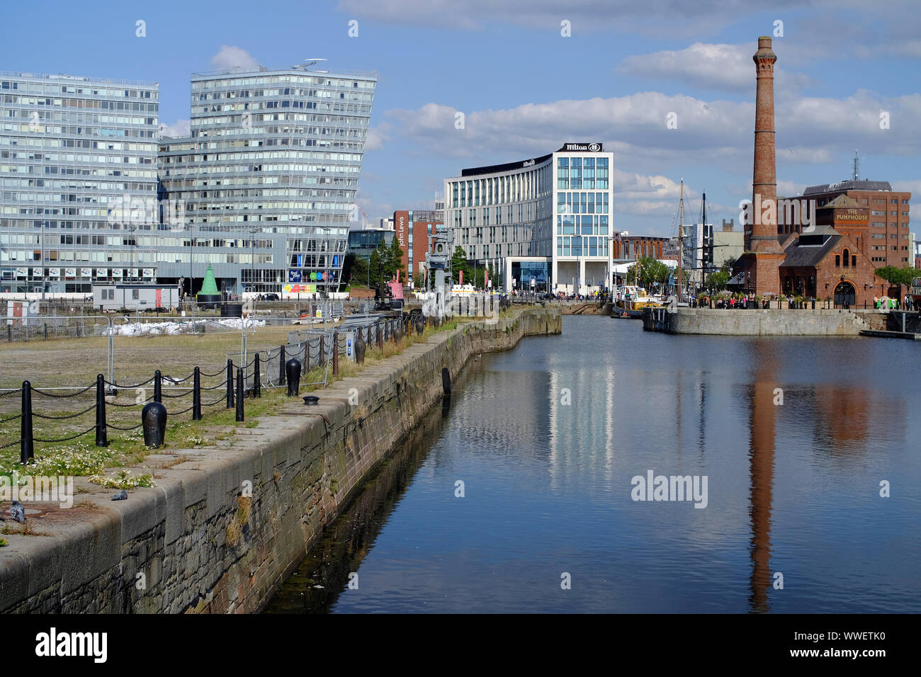 Pumpenhaus und Royal Albert Dock, Liverpool, Merseyside, UK Stockfoto