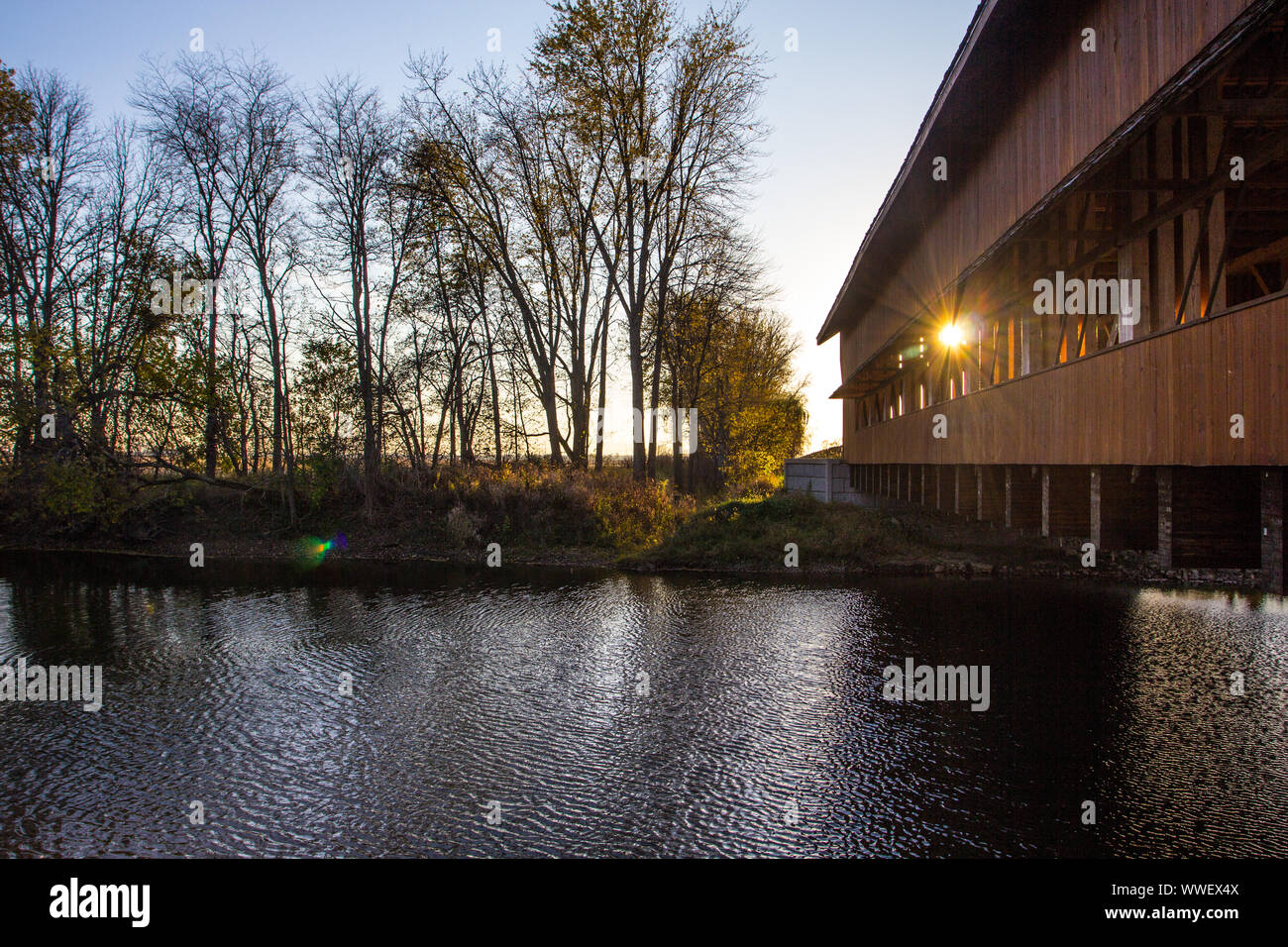 Buck laufen Covered Bridge, Ohio Stockfoto