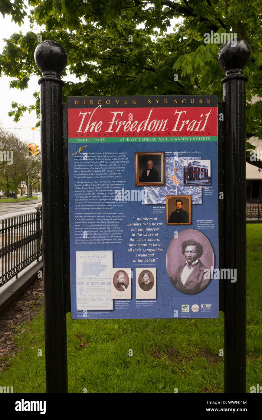 Der Freedom Trail in Syracuse NY Stockfoto