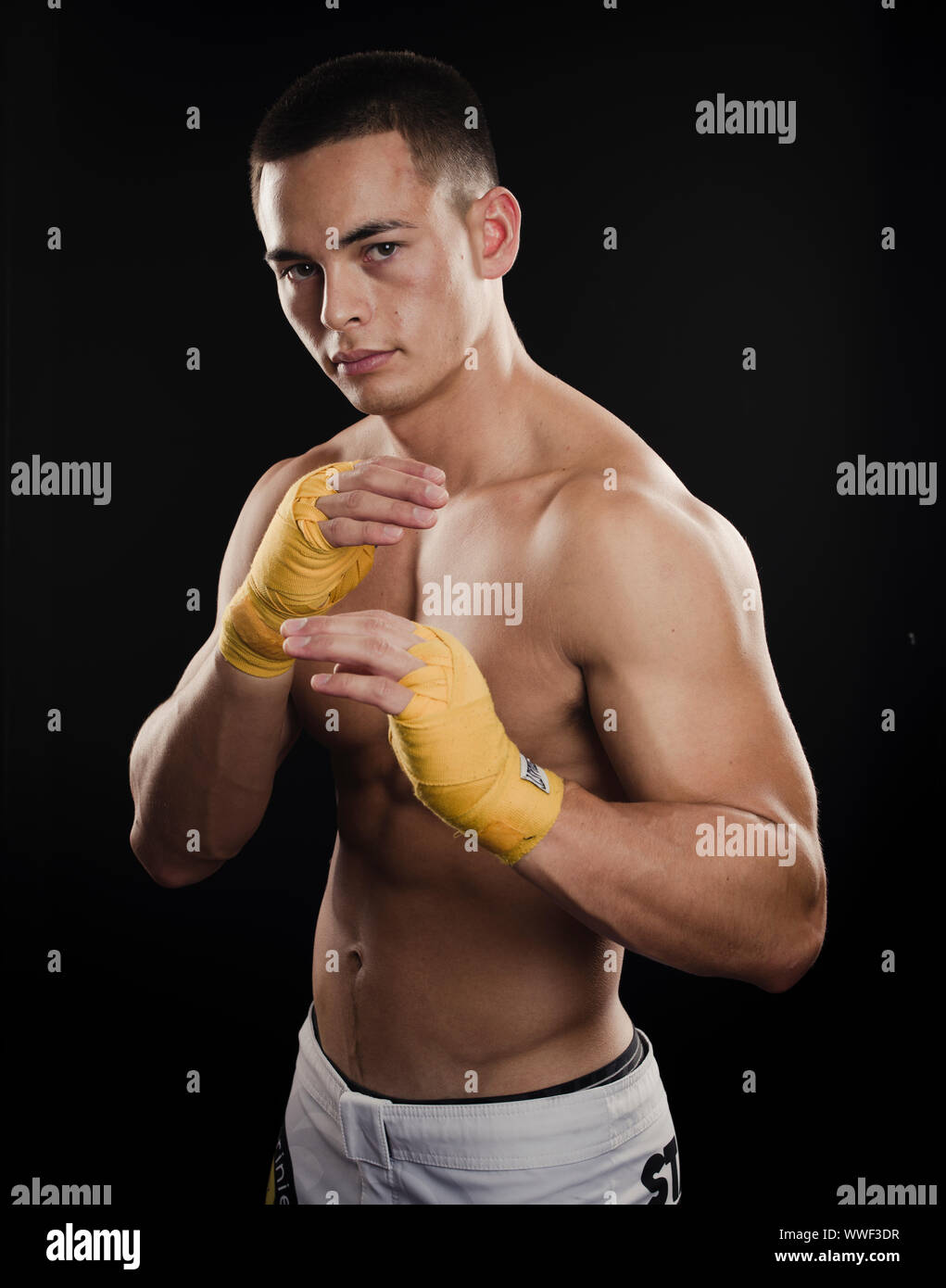 Verpackungsband für Box-/Kampfsport Hand wickeln, Handgelenkriemen, Kumpur Stockfoto
