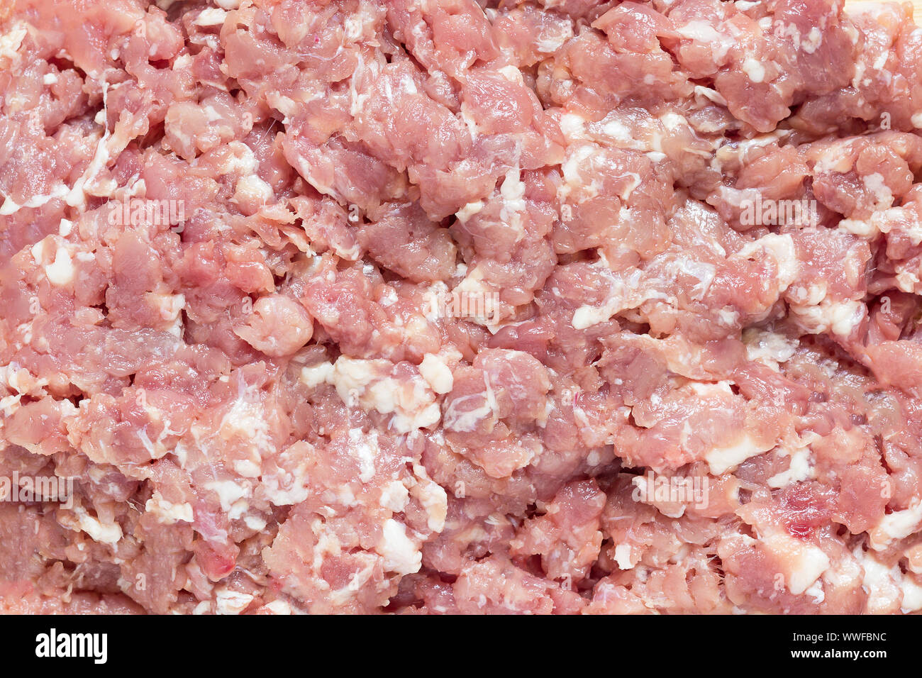Frisches Schweinefleisch Gehacktes, Boden Schweinefleisch Hintergrund Textur und Stil Stockfoto