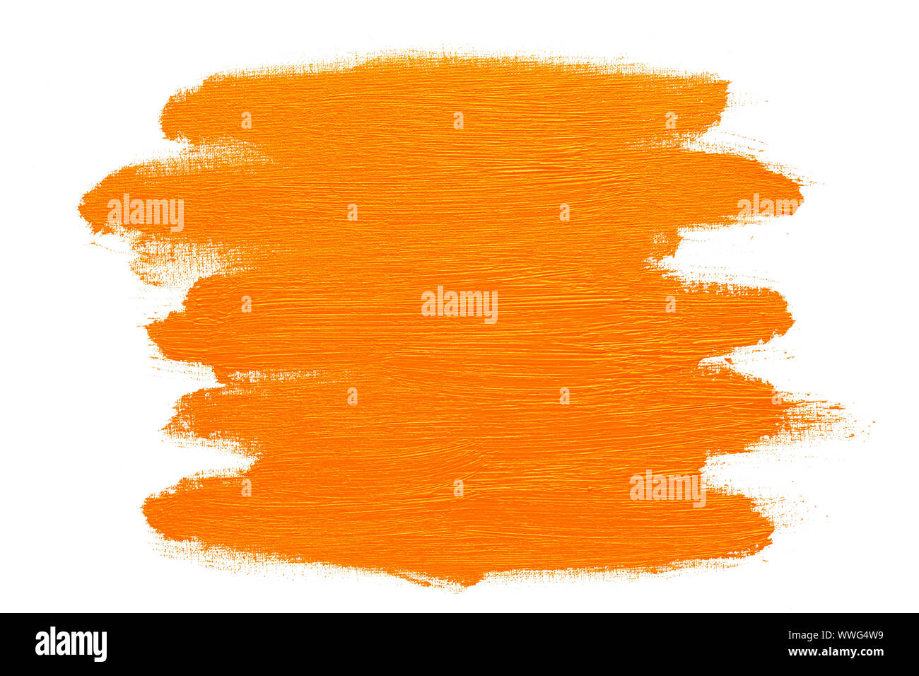 Bstract orange real oil painting Pinselstrichen auf weißem Hintergrund, mit Orangenöl Farbe von Hand bemalt. Stockfoto