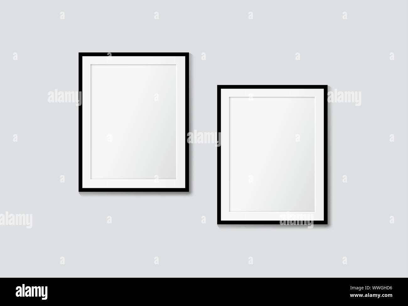Vektor moderne Frames auf eine weiße Wand. Galerie Mock up Stock Vektor