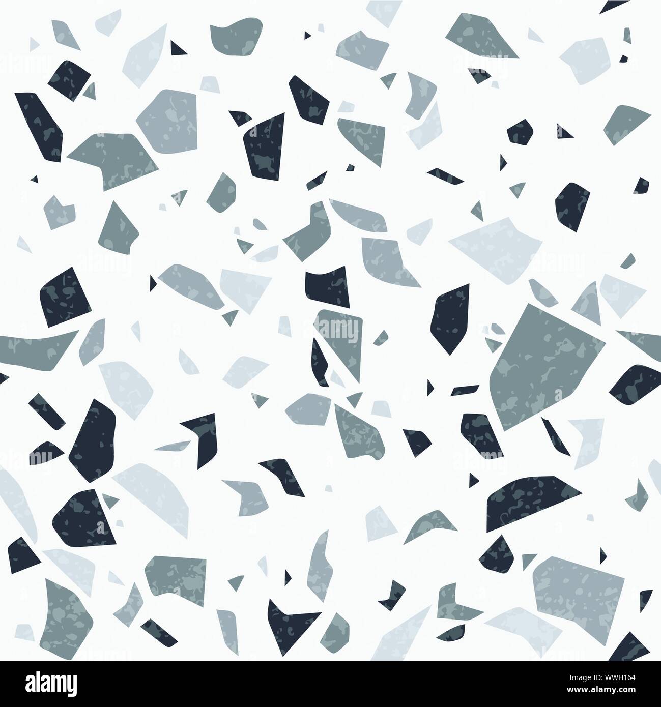 Terrazzo vektor Natürliches Grau Textur. Nahtlose Muster abstrakt Hintergrund Stock Vektor