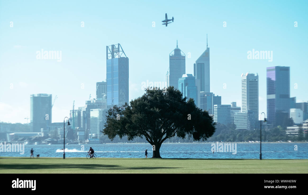 Die Menschen sind nicht nur die verschiedenen Aktivitäten in den Morgen, genießen Sie ihren Lebensstil in Perth, Australien Stockfoto