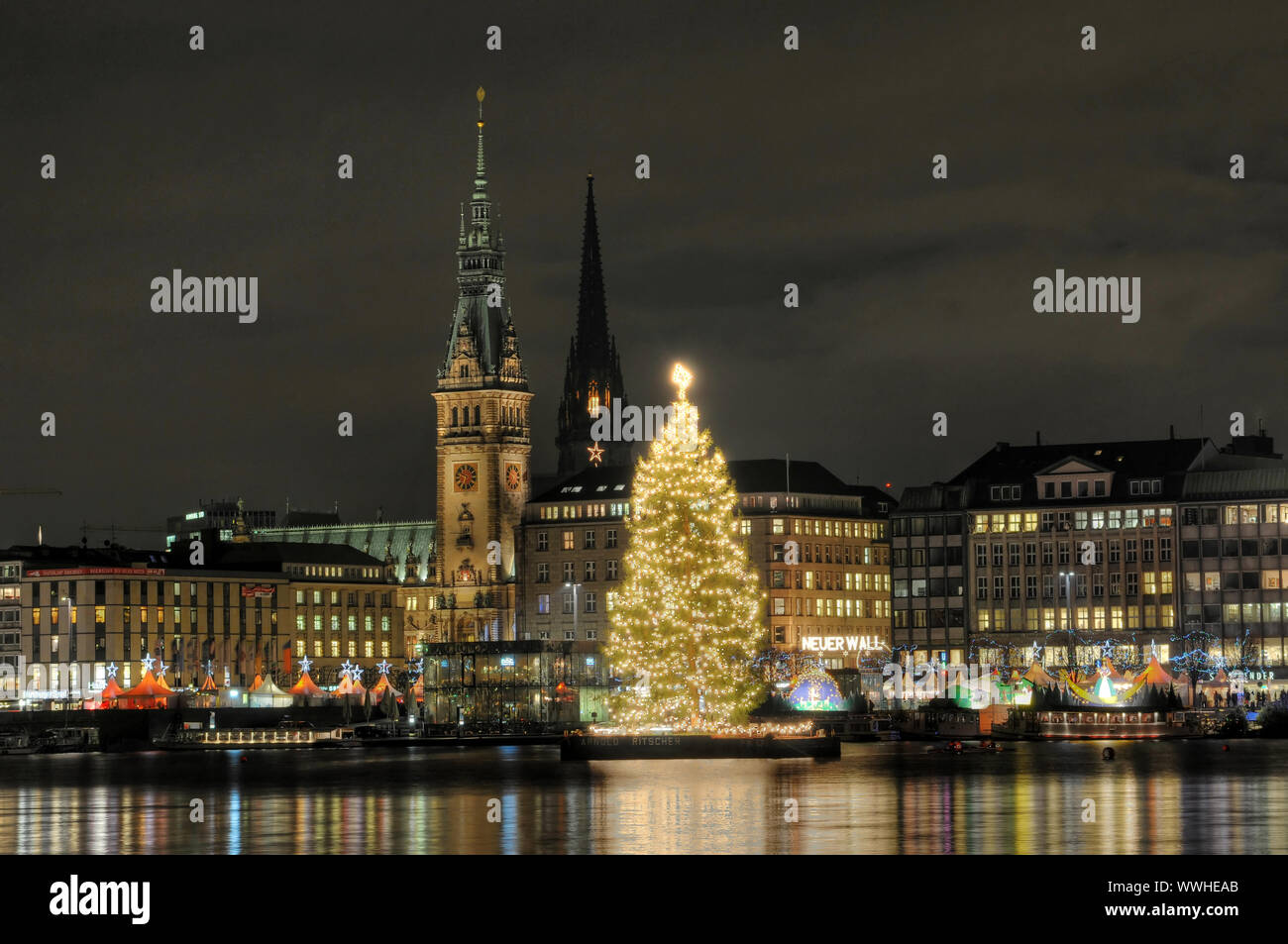Weihnachtliches Hamburg Stockfoto