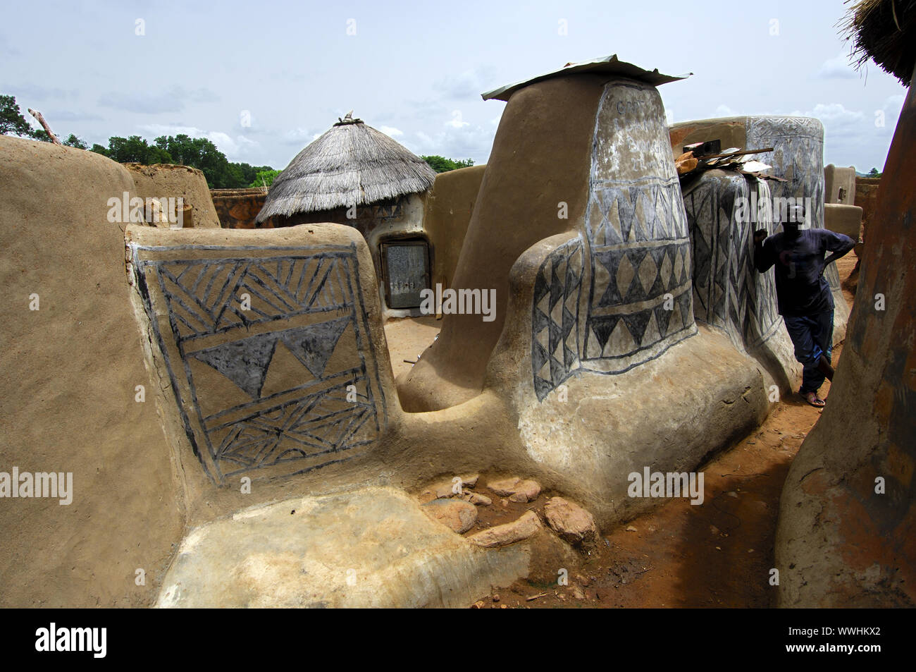Befestigte Häuser in Tiebele, Burkina Faso Stockfoto