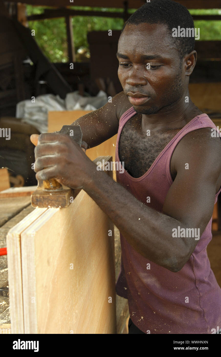 Schreiner bei der Arbeit, Accra, Ghana Stockfoto