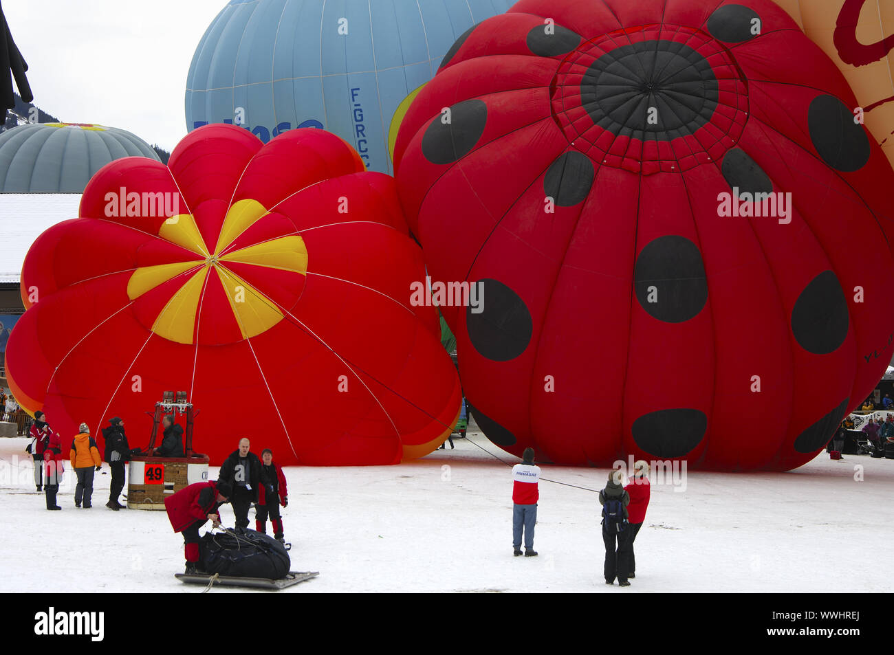 Heißluftballons vor dem Take-off Stockfoto