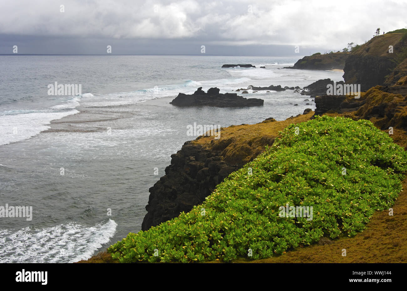 Dunkle Wolken am Kap Gris-Gris, Mauritius Stockfoto