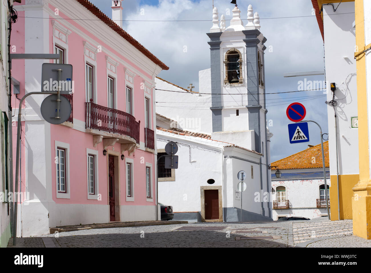 Arraiolos Street, Alentejo, Portugal Stockfoto