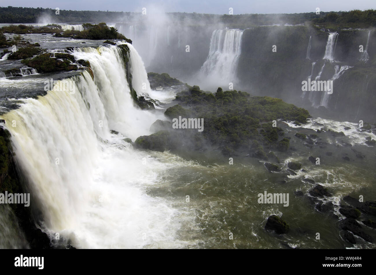 Iguacu Wasserfälle in Brasilien, detaillierte Ansicht, Stockfoto