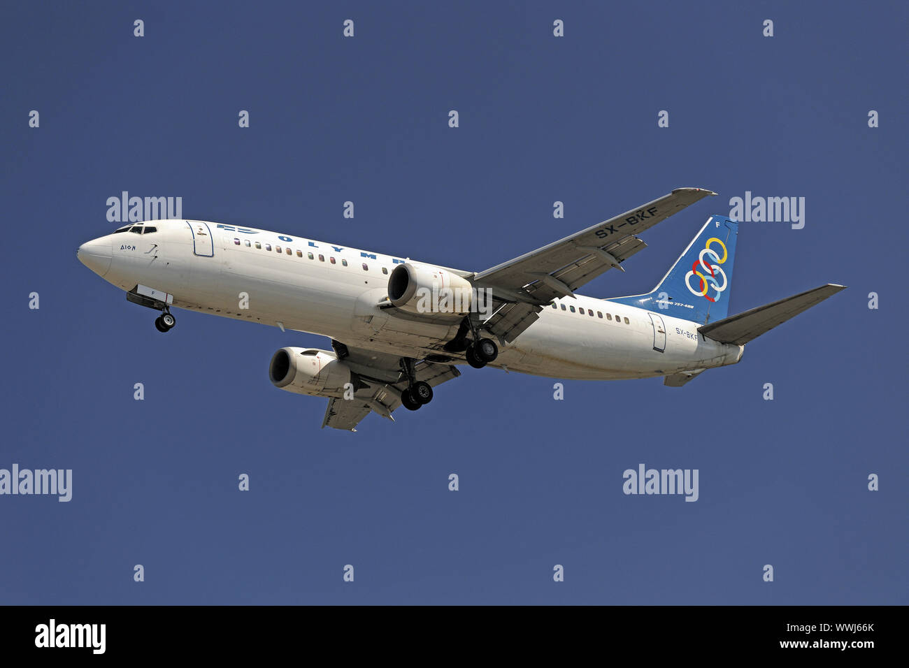 Boeing 737-400 der Fluggesellschaft Olympic Airlines Stockfoto