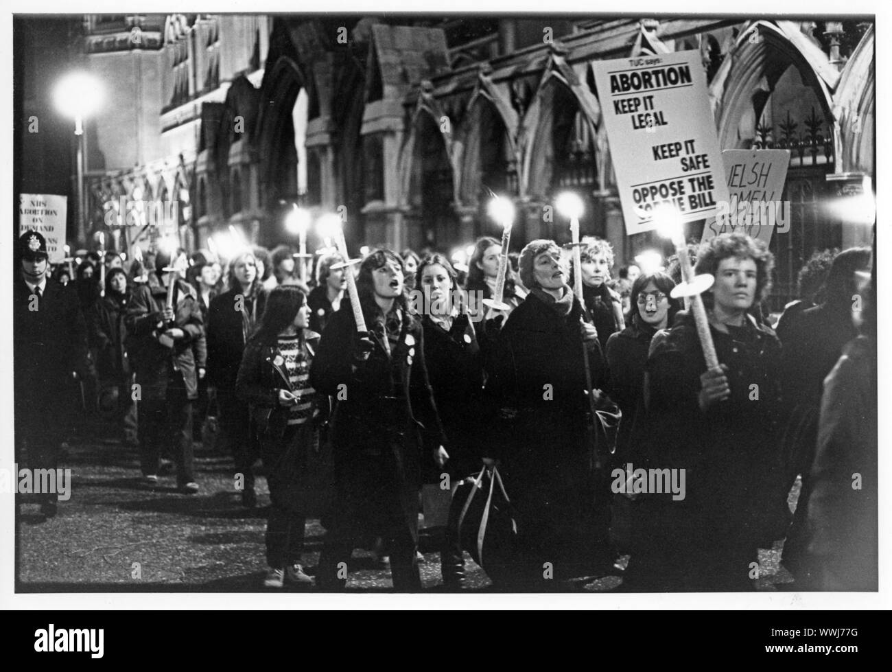Demonstration in Westminster gegen jegliche Änderungen der Abtreibung Gesetze hergestellt in 1967 Stockfoto
