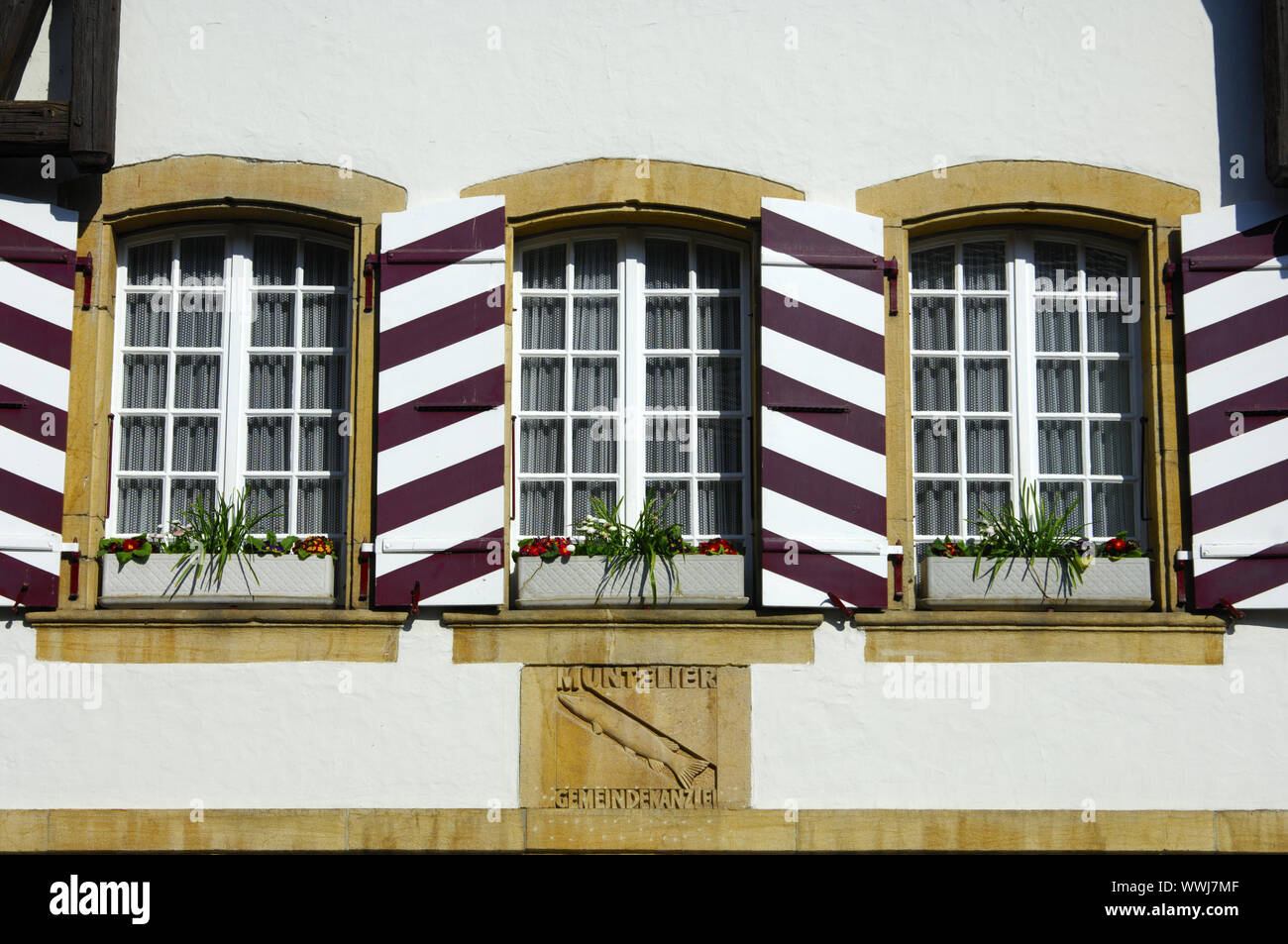 Muntelier kommunalen Bundeskanzleramt, Schweiz Stockfoto
