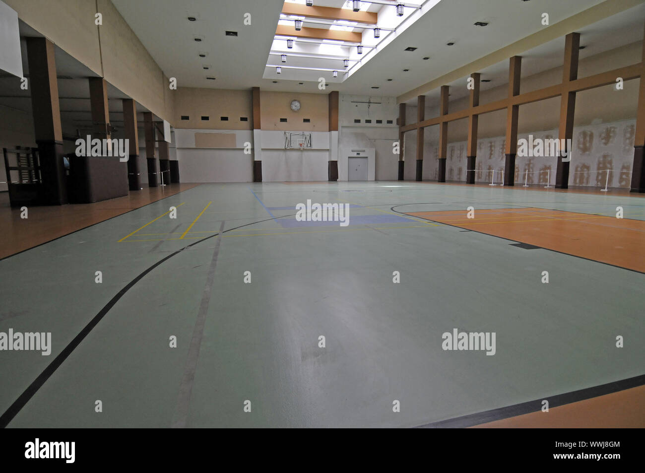 Die amerikanischen Streitkräfte Sporthalle am Flughafen Tempelhof, Berlin Stockfoto