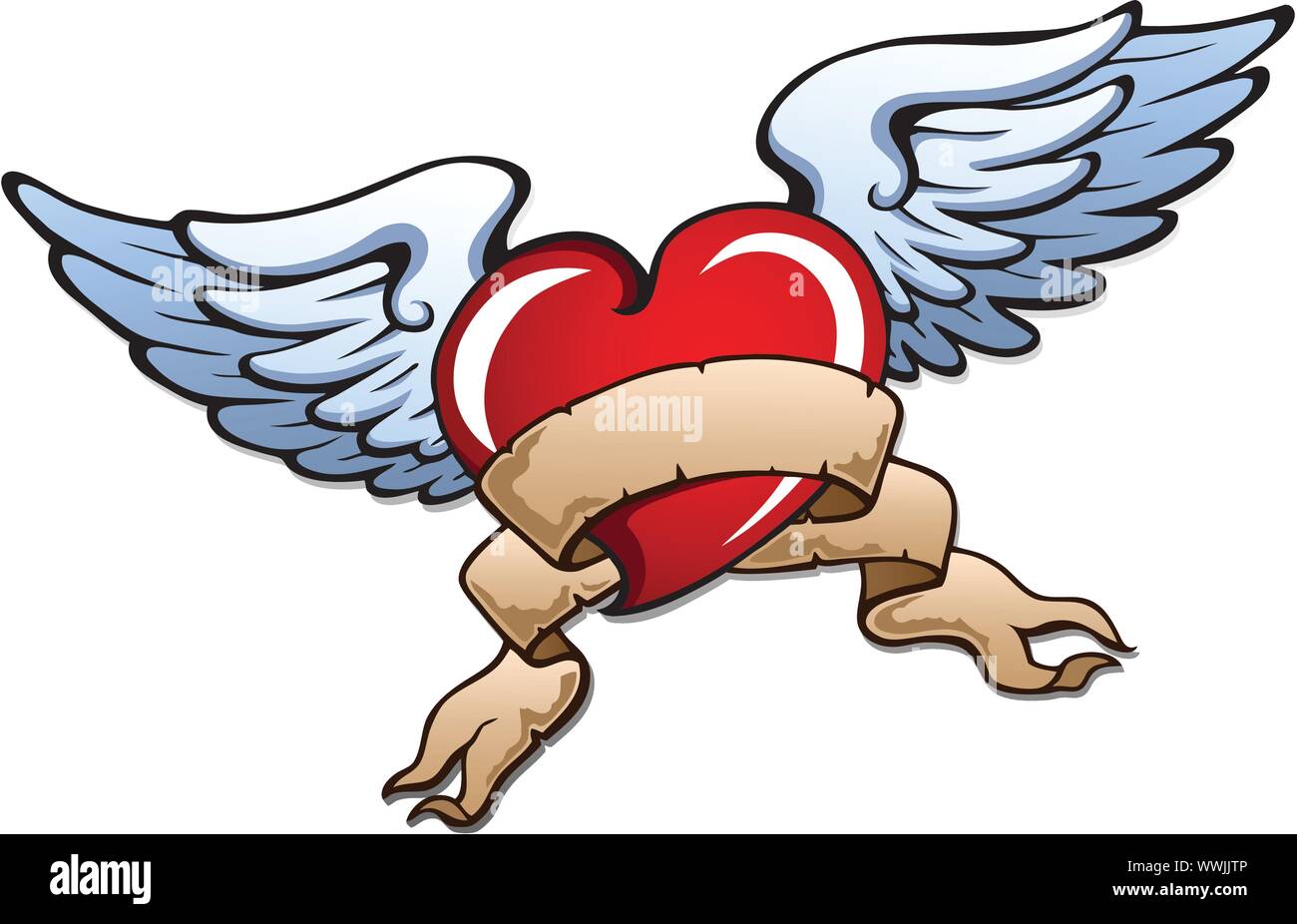 Stilisierte Herz mit Flügeln 2. Stock Vektor