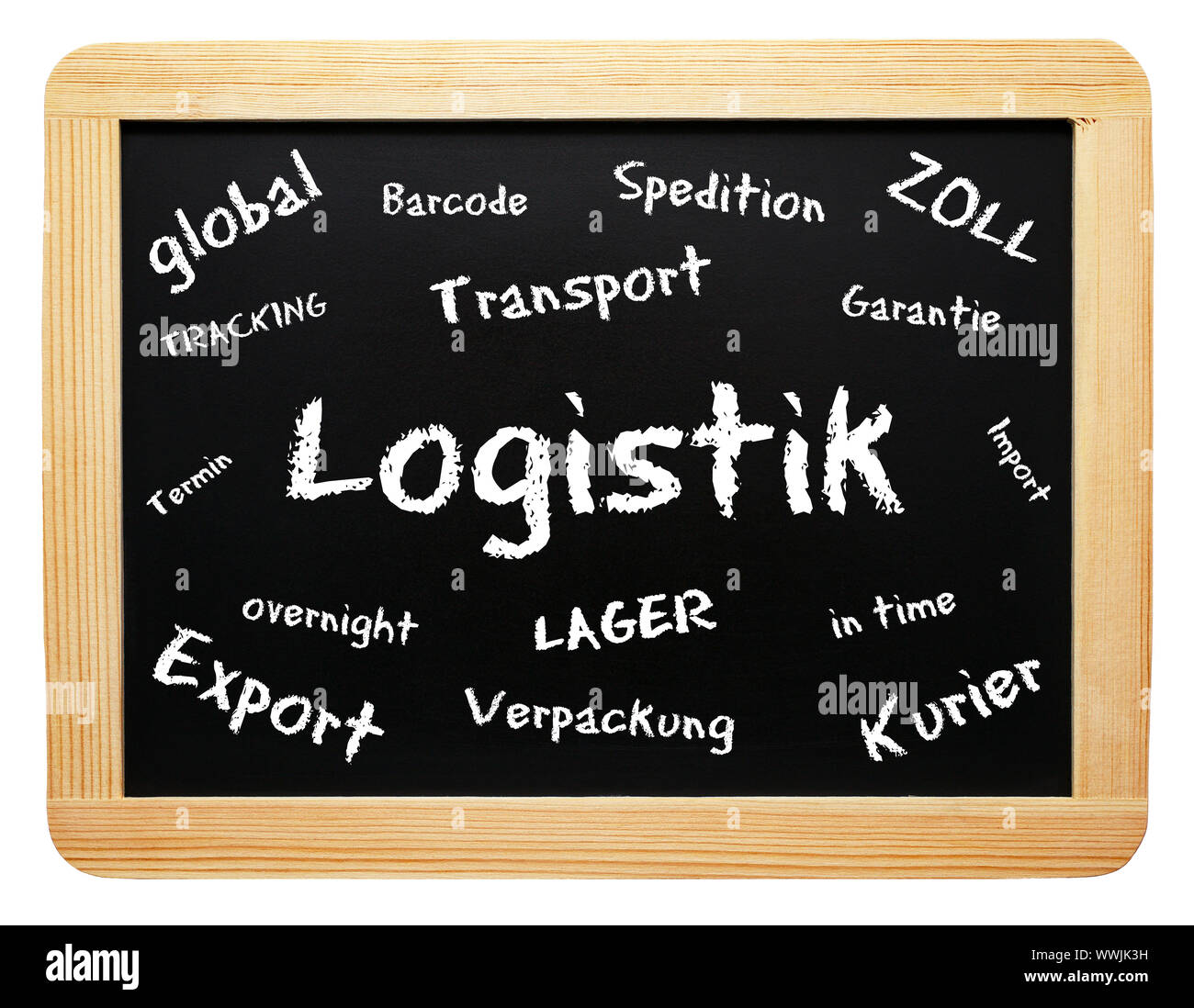 Logistik - Konzept Tafel Stockfoto