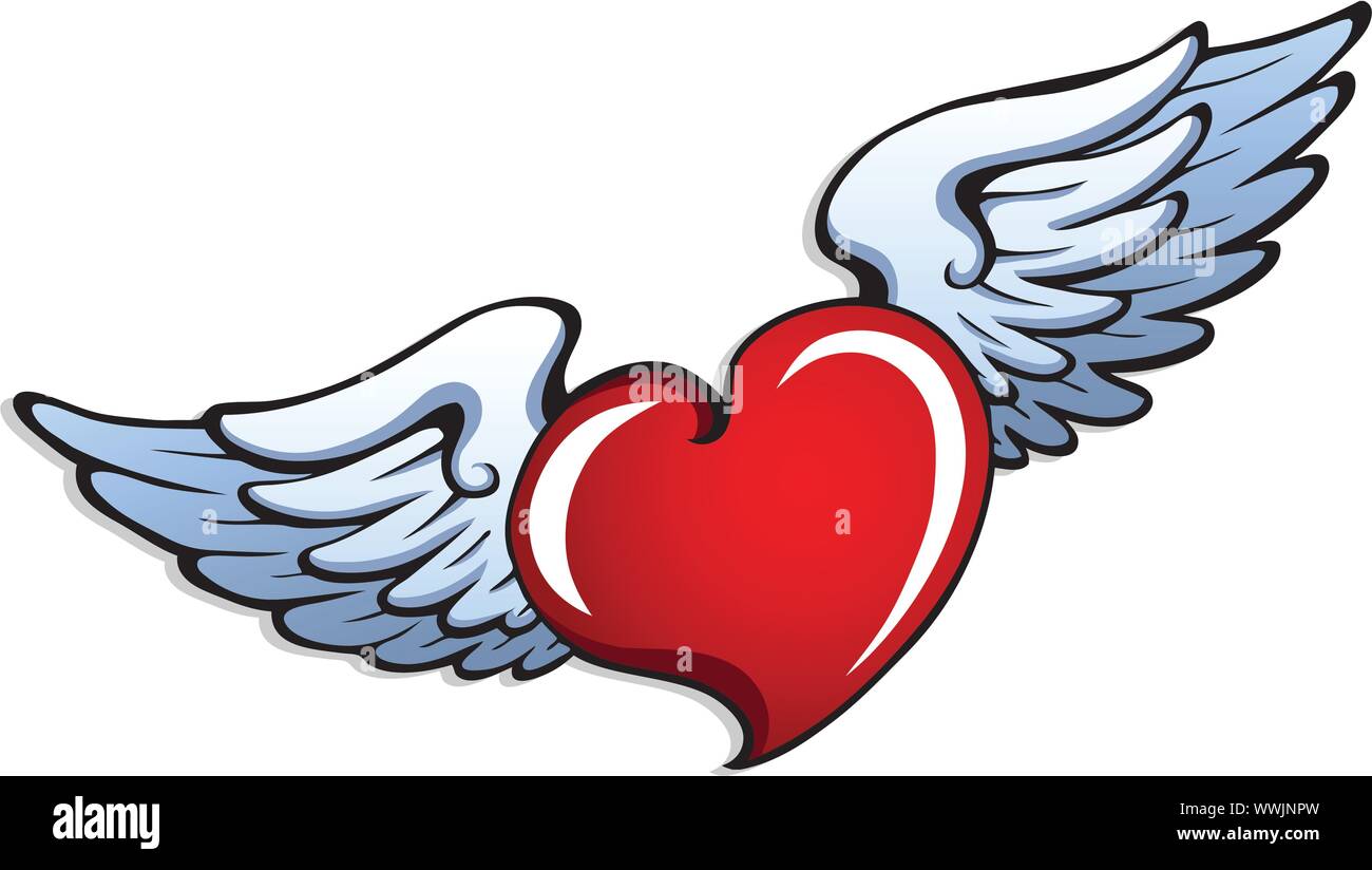 Stilisierte Herz mit Flügeln 1. Stock Vektor