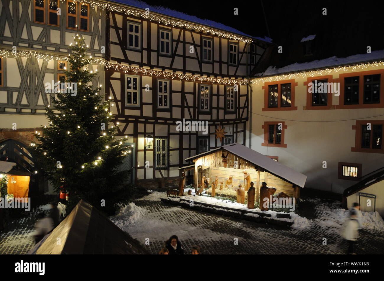 Weihnachtsmarkt in Michelstadt Stockfotografie Alamy