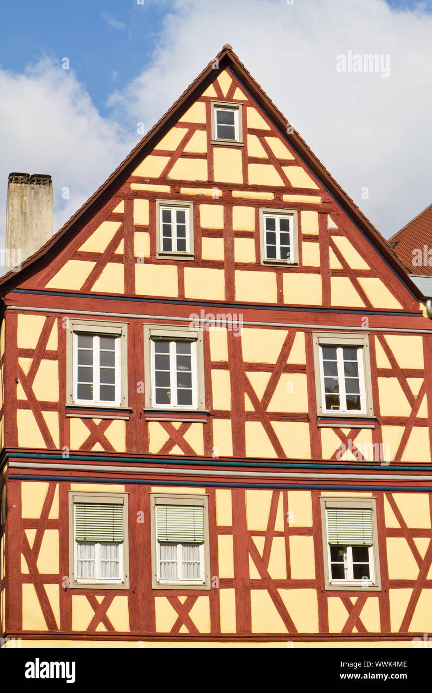 Historische Fachwerkhäuser in Schwäbisch Hall, Deutschland Stockfoto