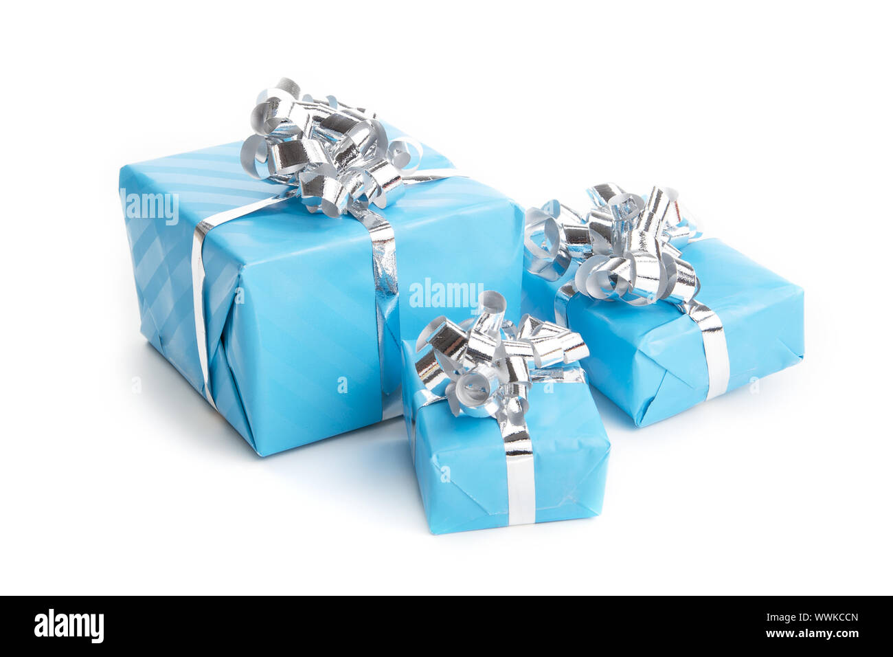 Bunte Geschenke für Weihnachten und Geburtstag mit Text Raum optional Stockfoto