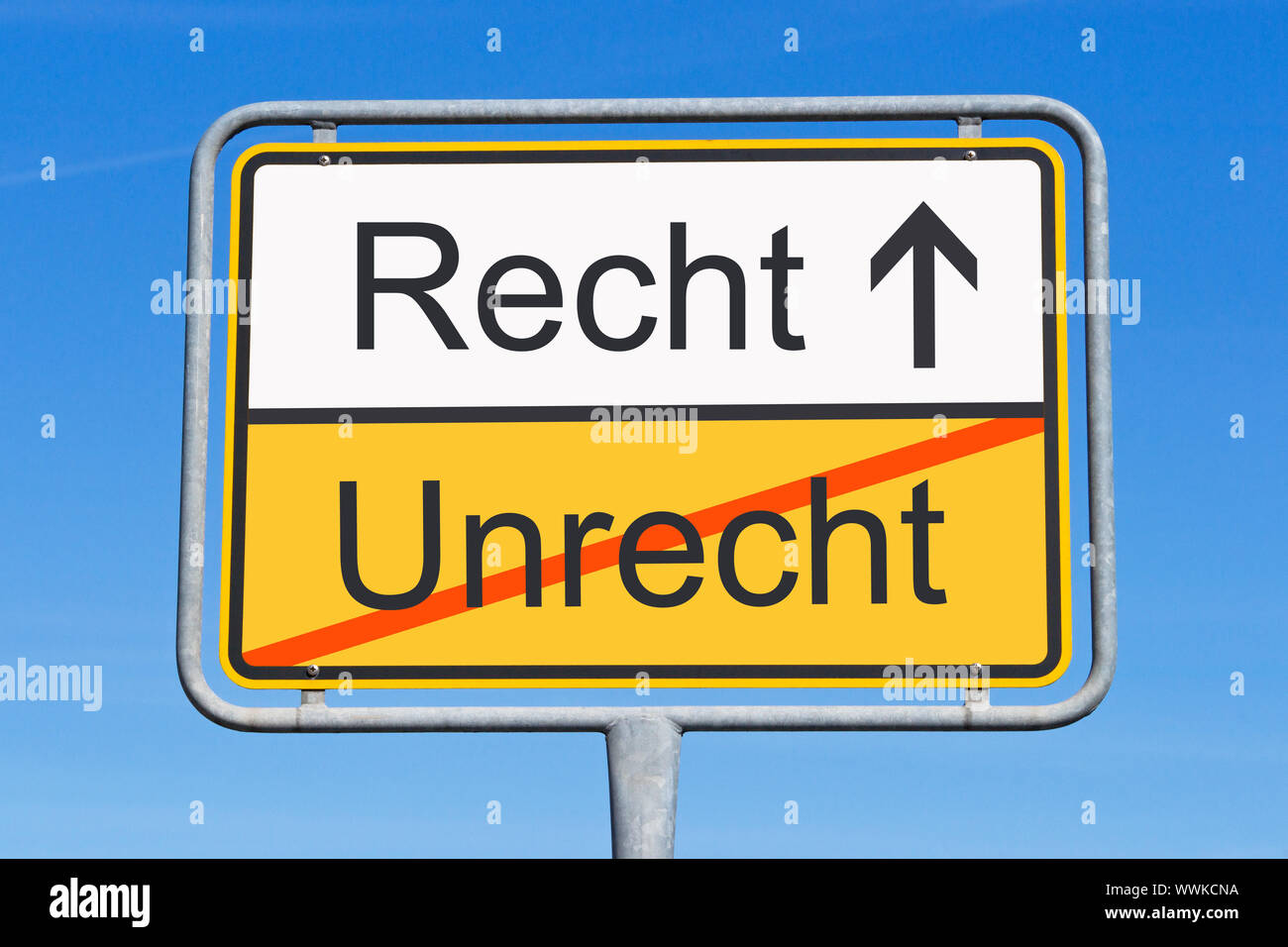 Unrecht und Gerechtigkeit Stockfoto