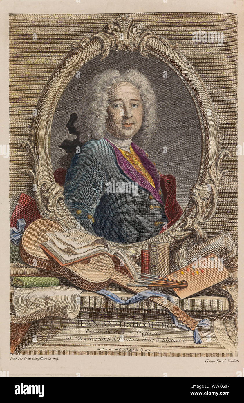 Portrait von Jean-Baptiste Oudry (1686-1755), 1755. Private Sammlung. Stockfoto