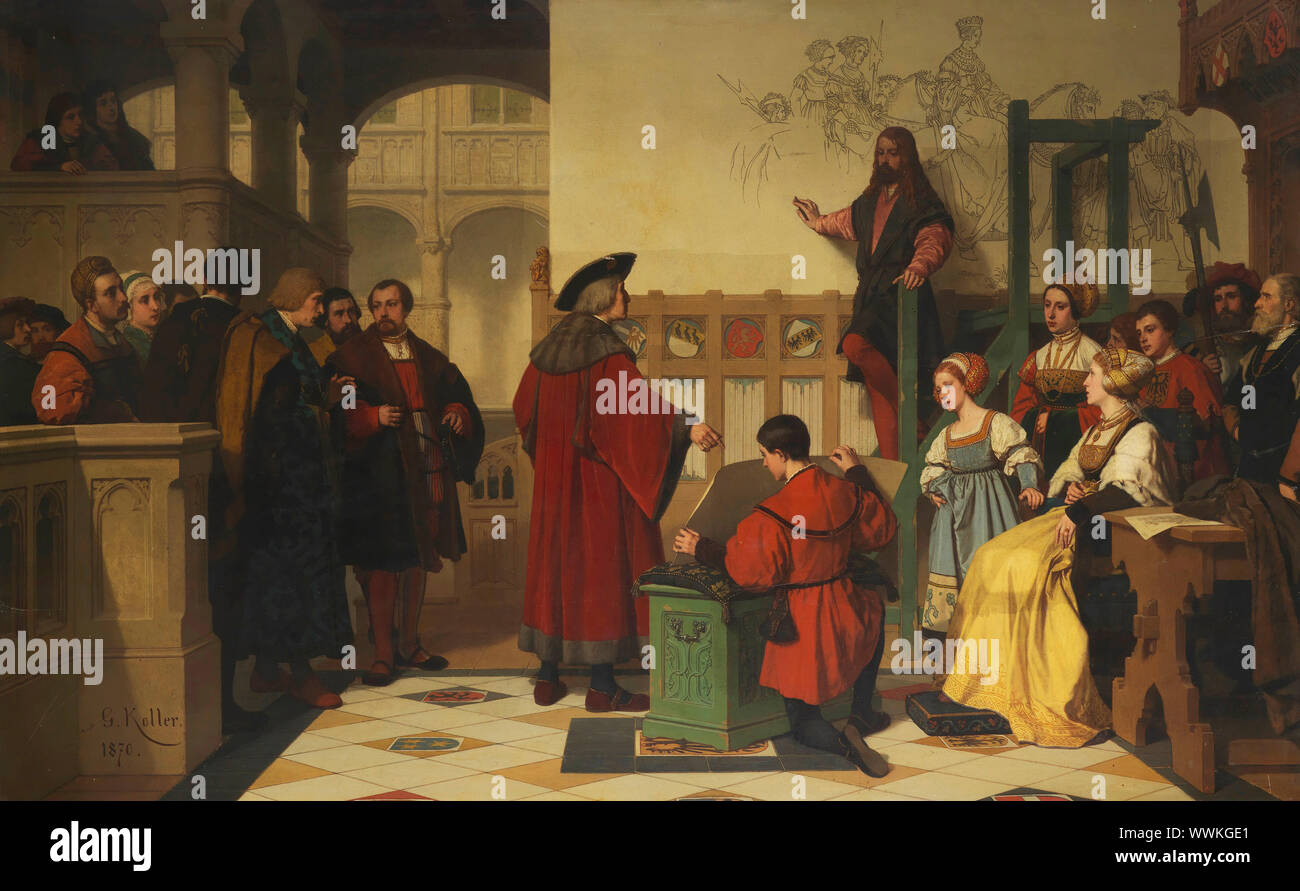Albrecht Dü rer durch Kaiser Maximilian, 1870 besucht. Private Sammlung. Stockfoto