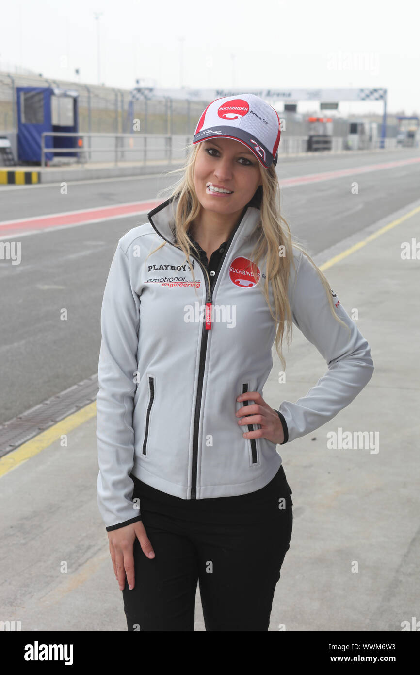 Modell, Playmate Doreen Seidel Rennfahrer bei den ADAC GT Masters 2013 Oschersleben/Bode Stockfoto