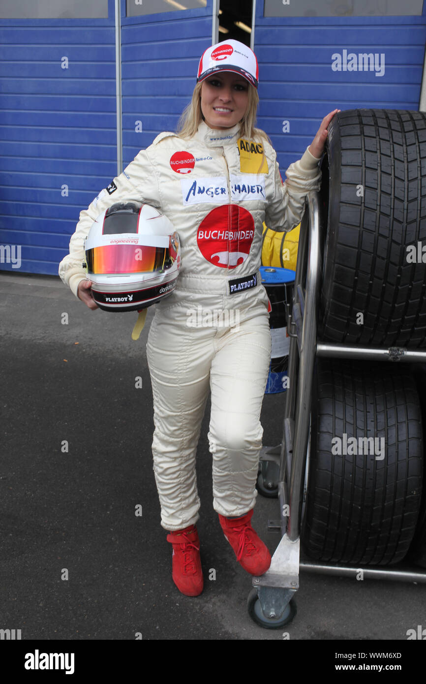 Modell, Playmate Doreen Seidel Rennfahrer bei den ADAC GT Masters 2013 Oschersleben/Bode Stockfoto