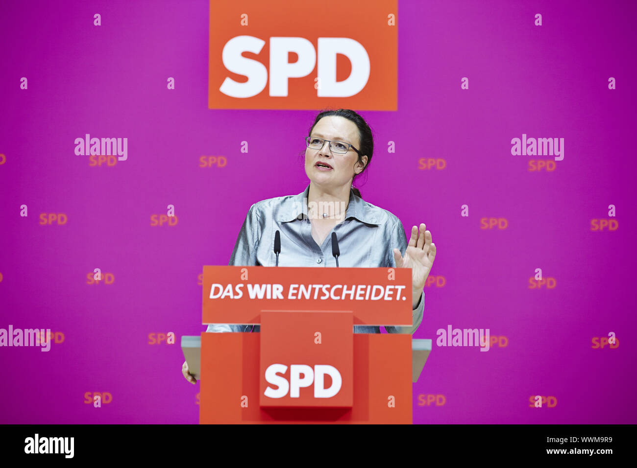 Pressekonferenz der SPD mit Andrea Nahl Stockfoto