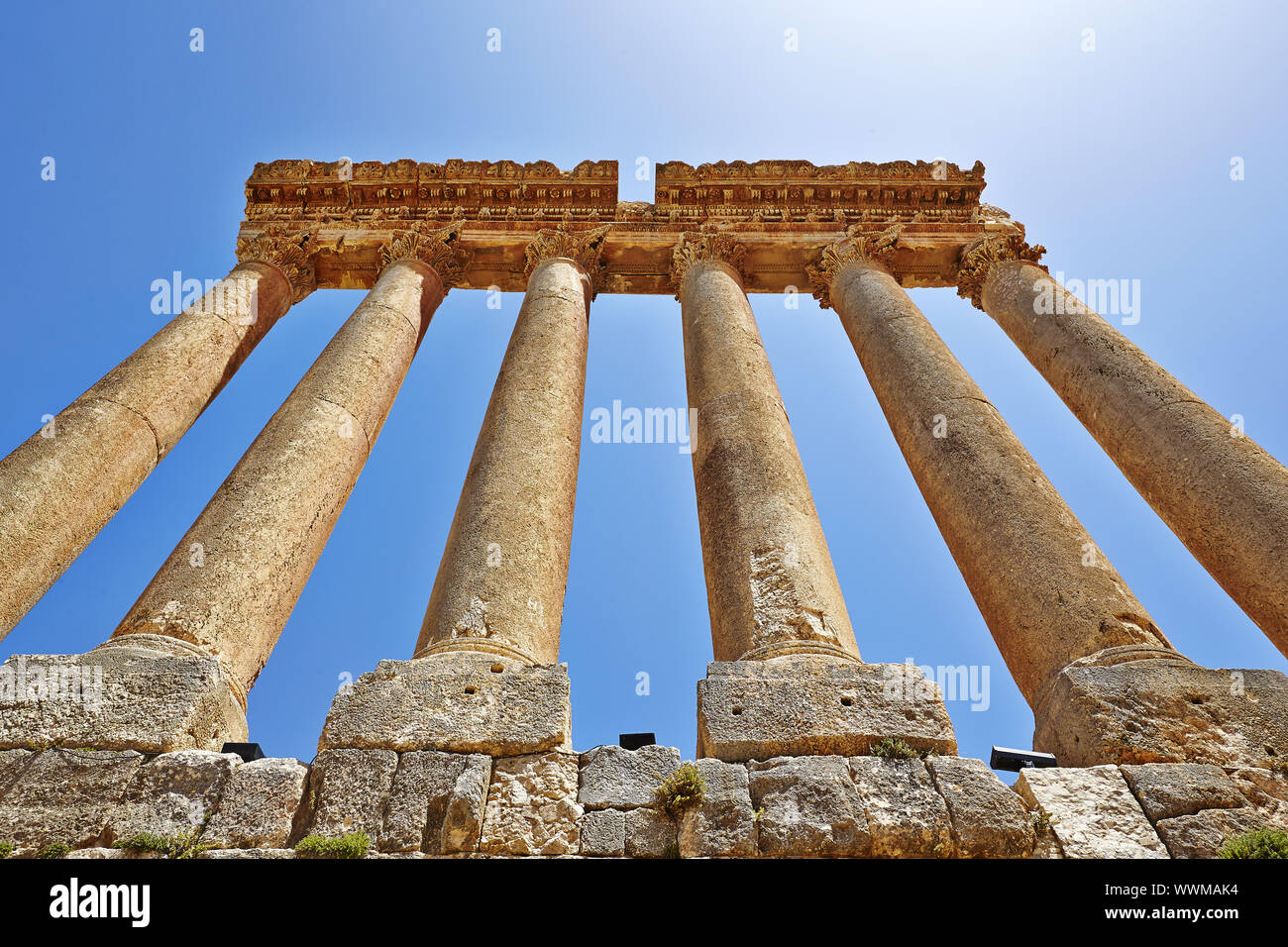 Jupiter Spalten (Tempel des Jupiter) - Baalbek, Libanon Stockfoto