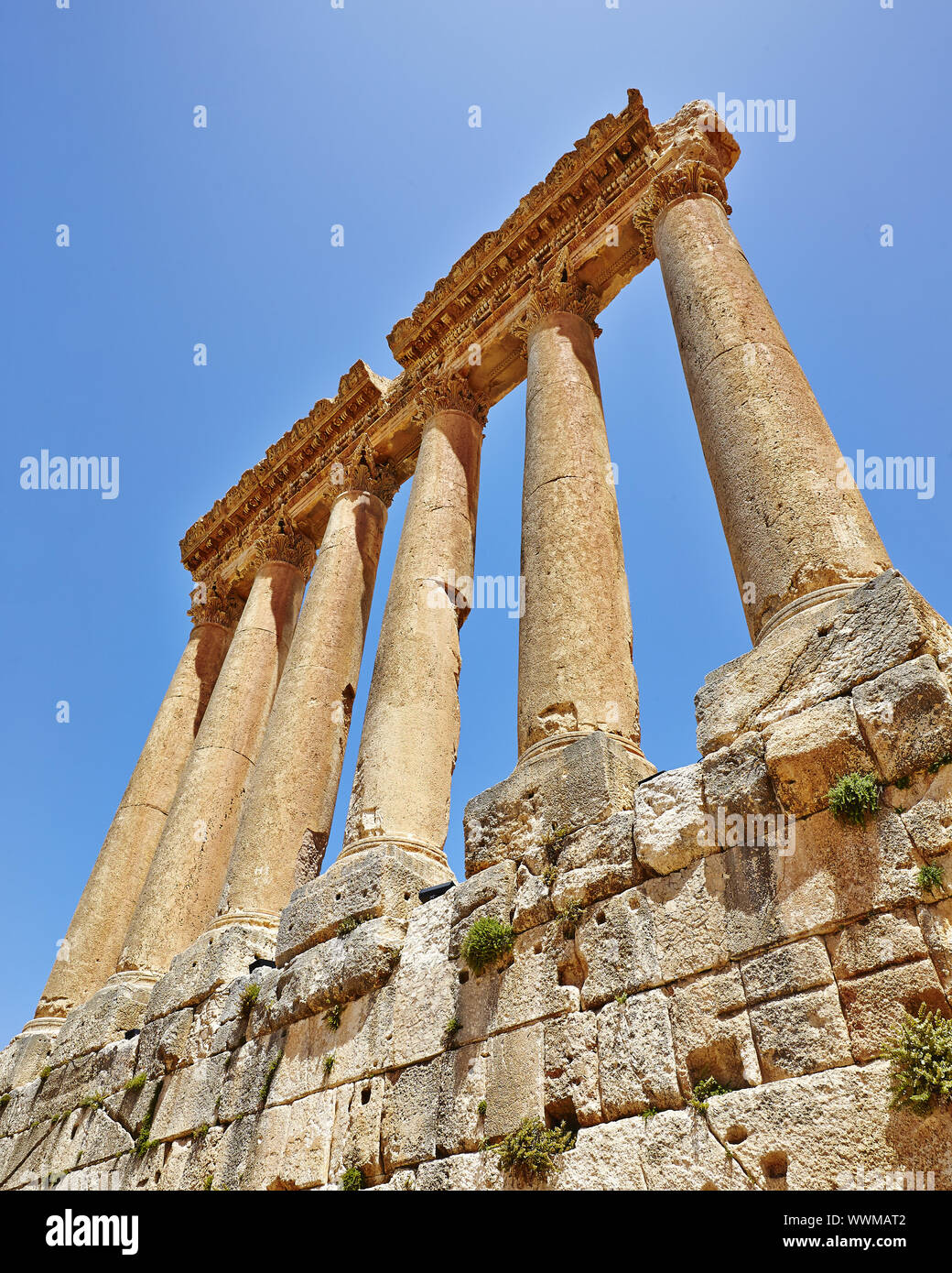 Jupiter Spalten (Tempel des Jupiter) - Baalbek, Libanon Stockfoto