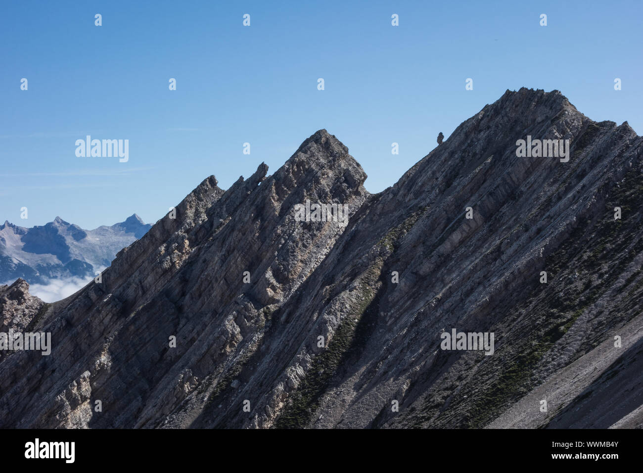 Rock Schichten von einem Berg in Tirol Stockfoto