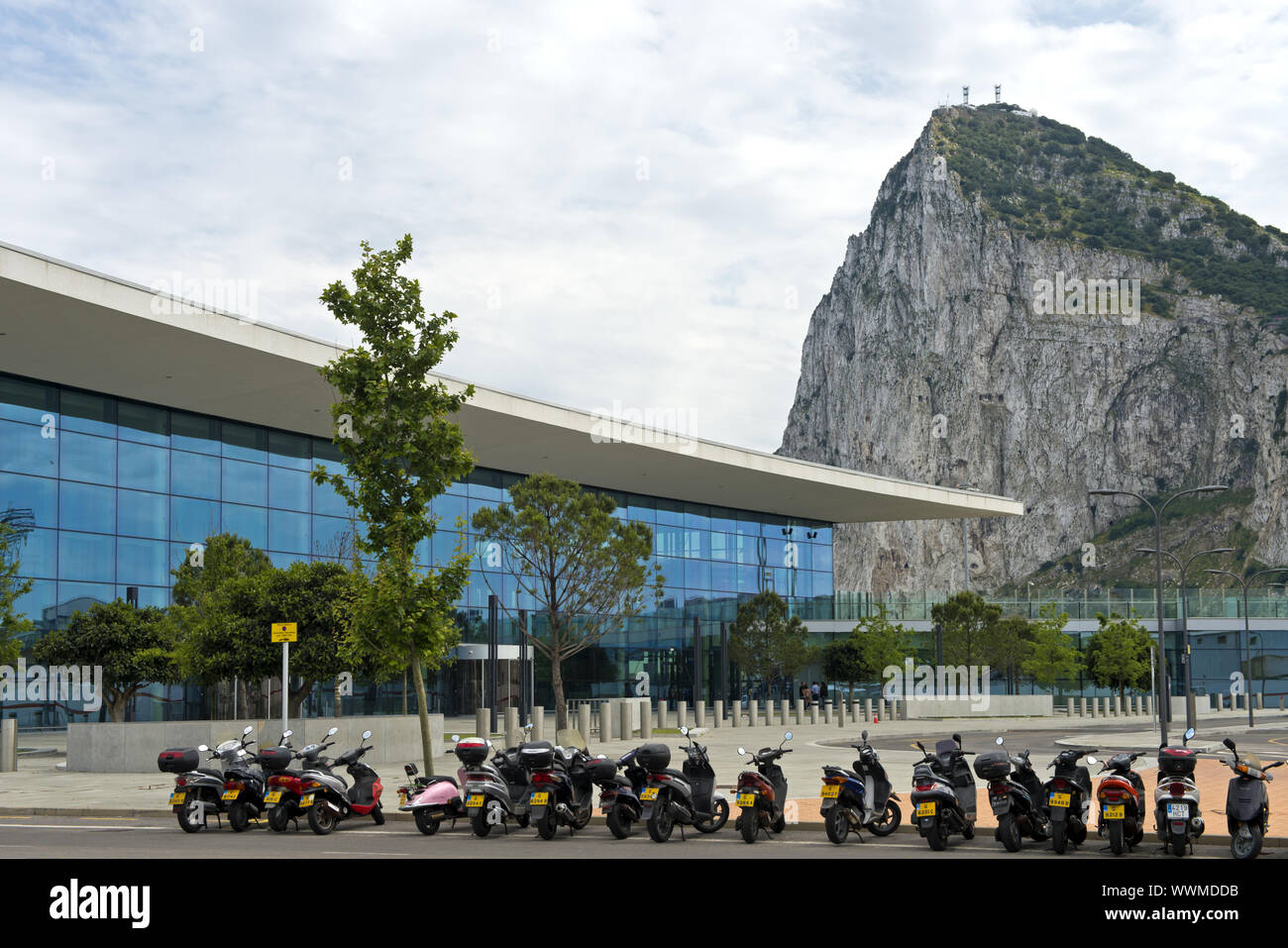 Am Flughafen Gibraltar, Gibraltar Stockfoto