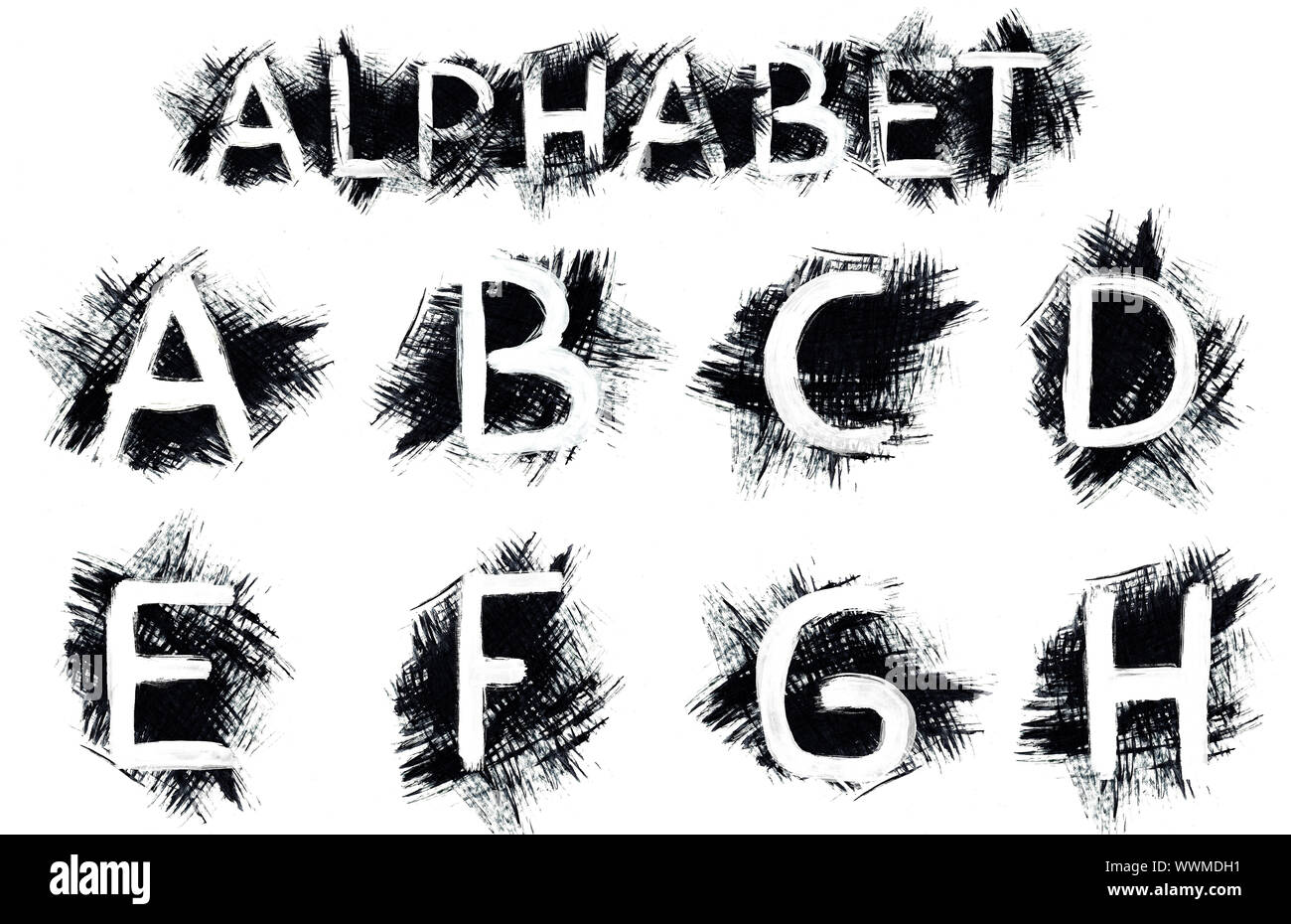 Grunge-alphabet Stockfoto