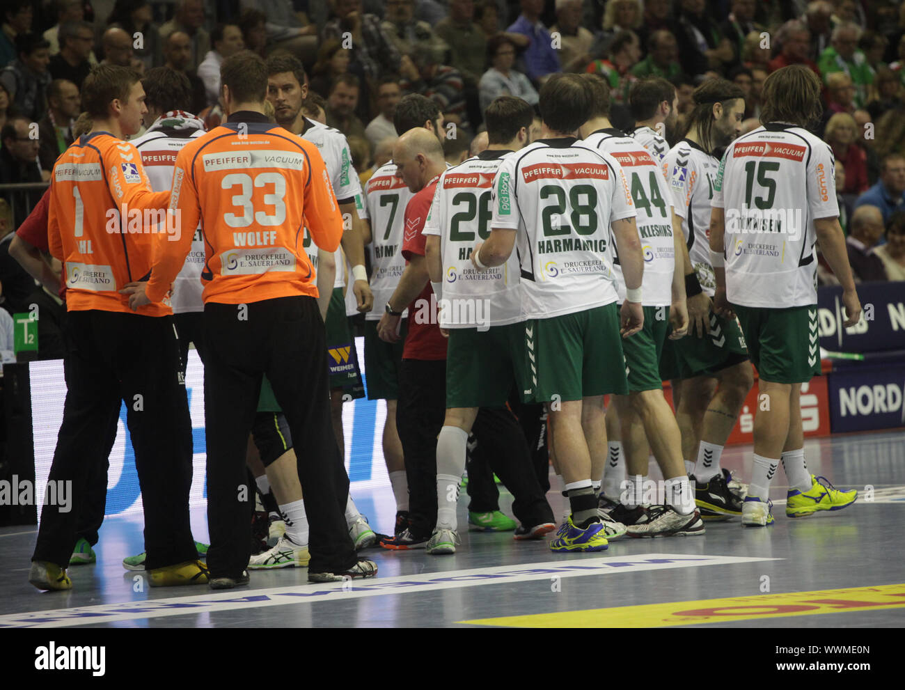 DKB Handball-Bundesliga 2013-2014, 13. Spieltag, SC Magdeburg - HSG Wetzlar Stockfoto