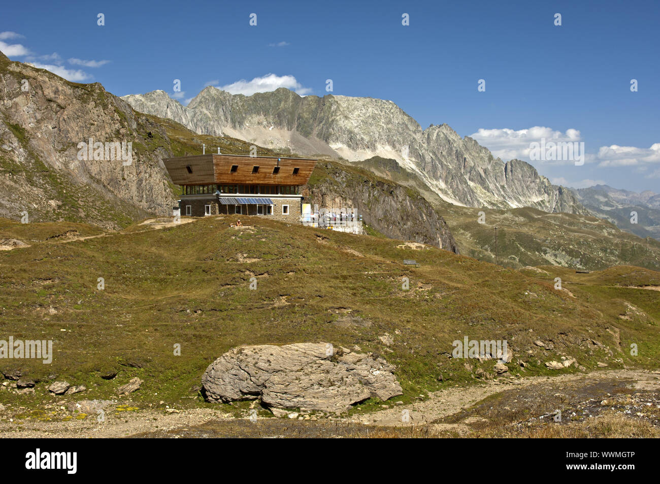 Berghütte Capanna Corno Gries, Tessin, Schweiz Stockfoto