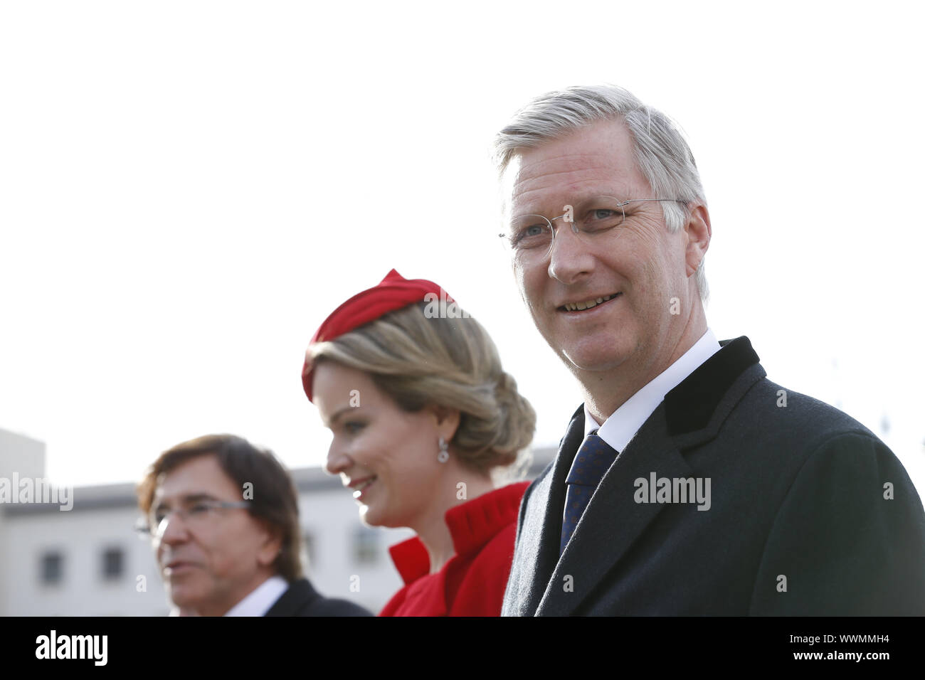König Philippe und Königin Mathilde von Belgien am Brandenburger Tor in Berlin. Stockfoto