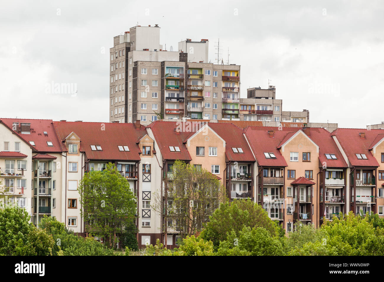 Blick auf Zgorzelec in Polen Stockfoto