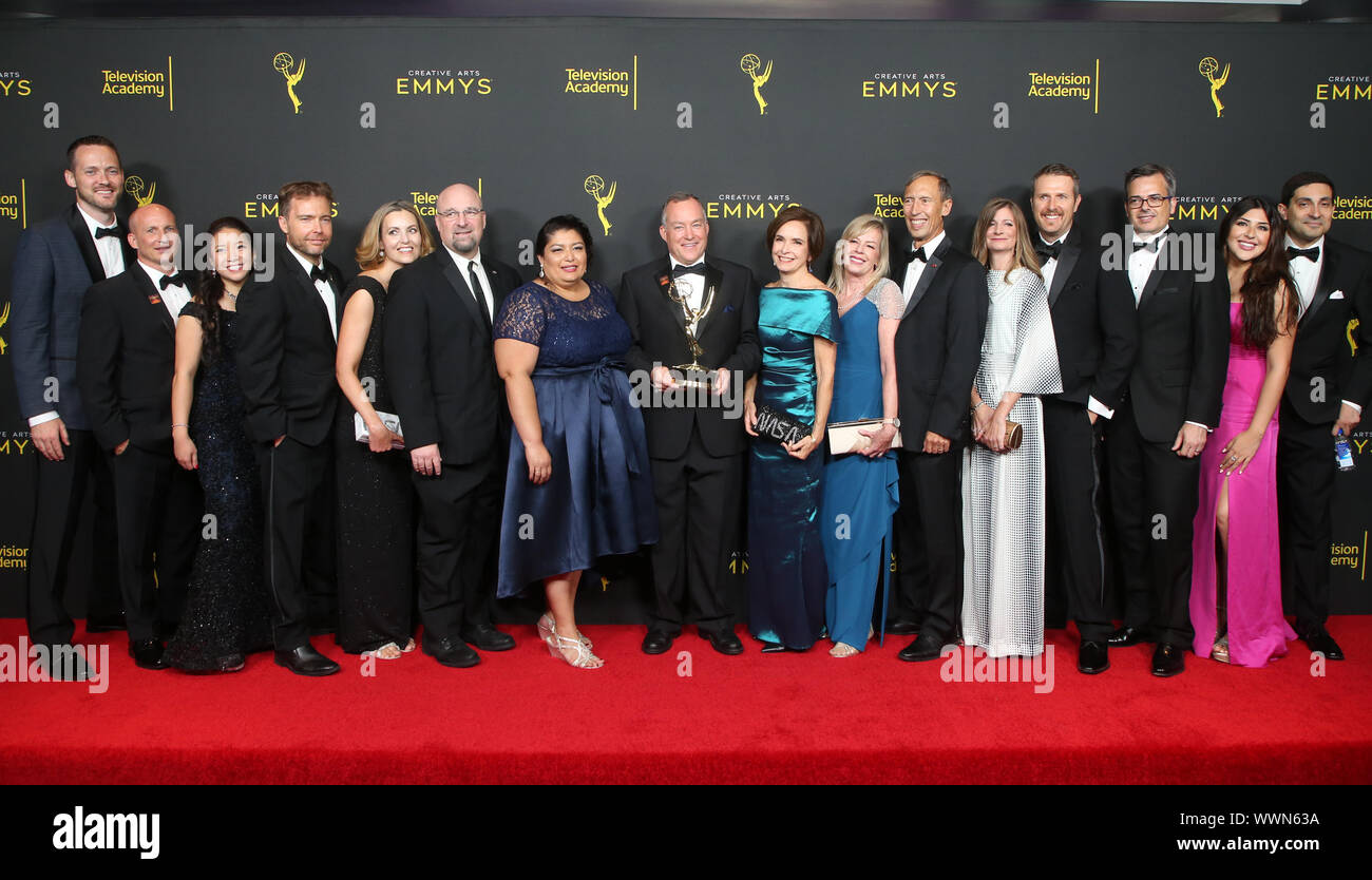 Los Angeles, Ca. 15 Sep, 2019. Mitglieder des NASA Jet Propulsion Laboratory, 2019 Creative Arts Emmy Awards Tag 2 Drücken Sie Zimmer, die in den Microsoft Theater in Los Angeles, Kalifornien am 15. September 2019. Credit: Faye Sadou/Medien Punch/Alamy leben Nachrichten Stockfoto