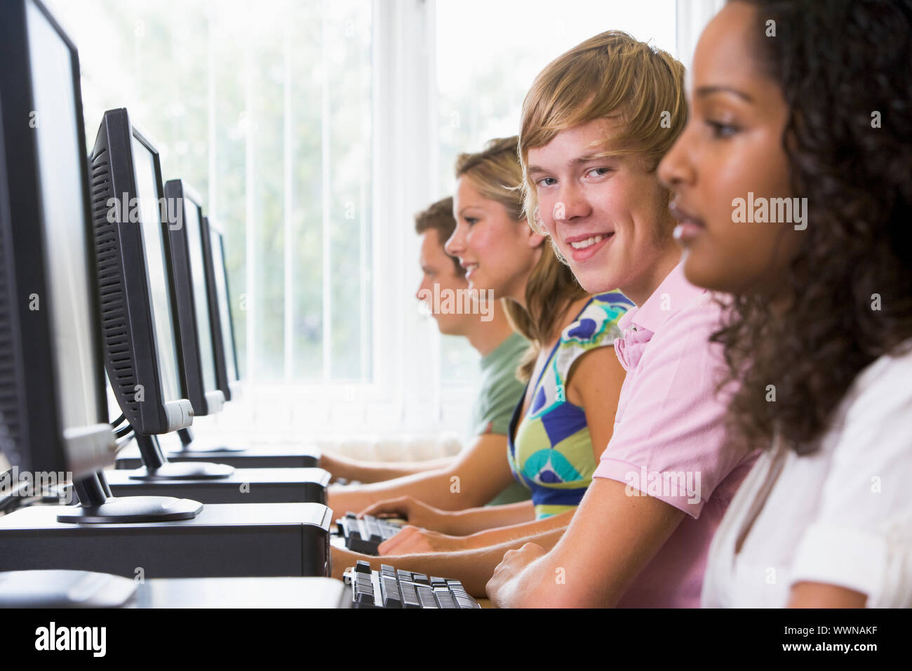 Studenten in einem Computer Lab Stockfoto