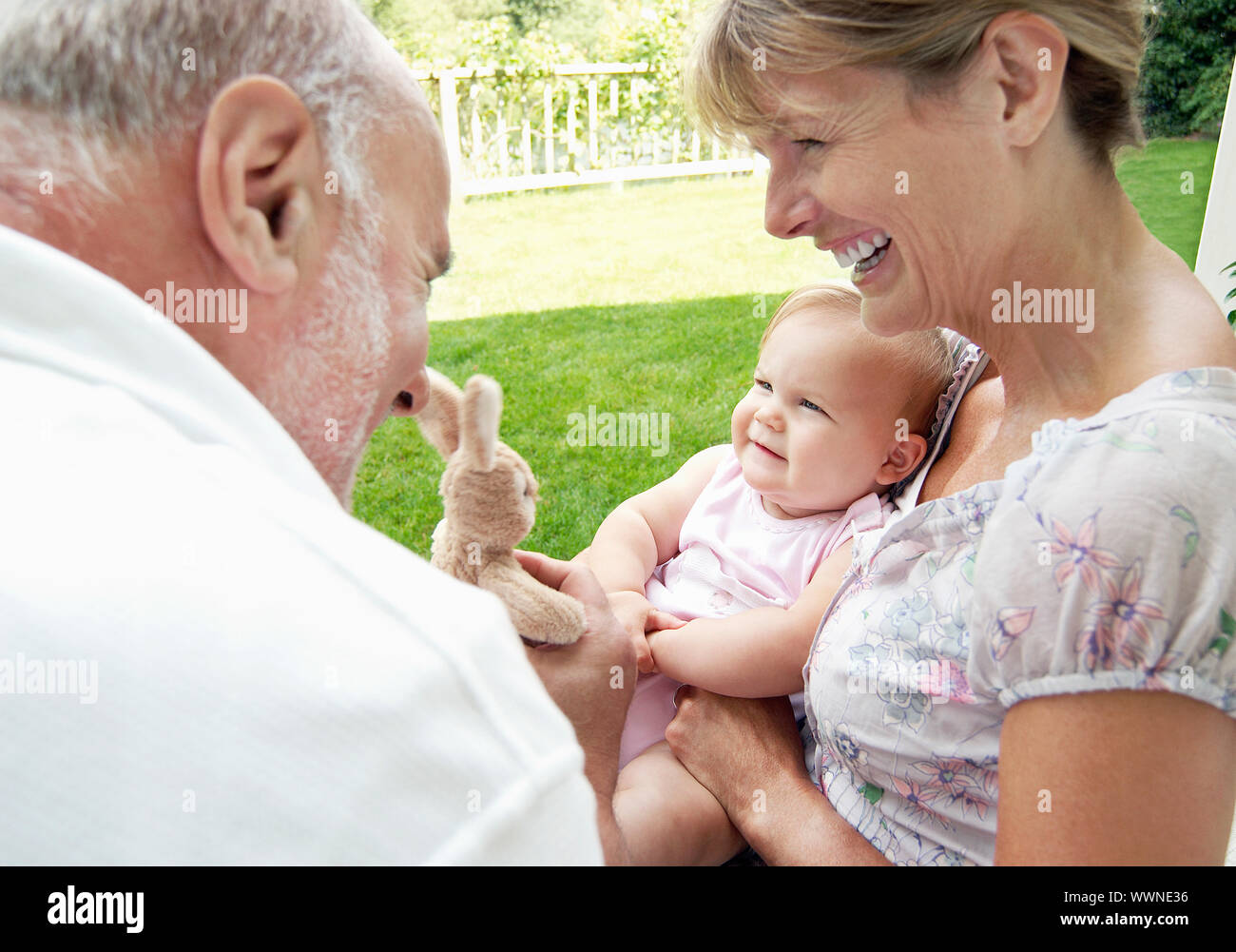 Glückliche Großeltern Stockfoto