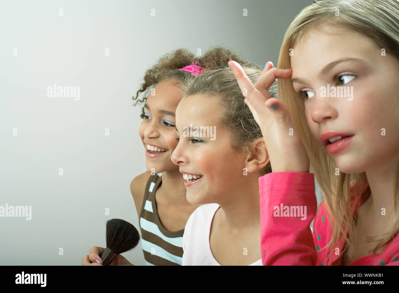 Mädchen an einer Slumber Party Stockfoto